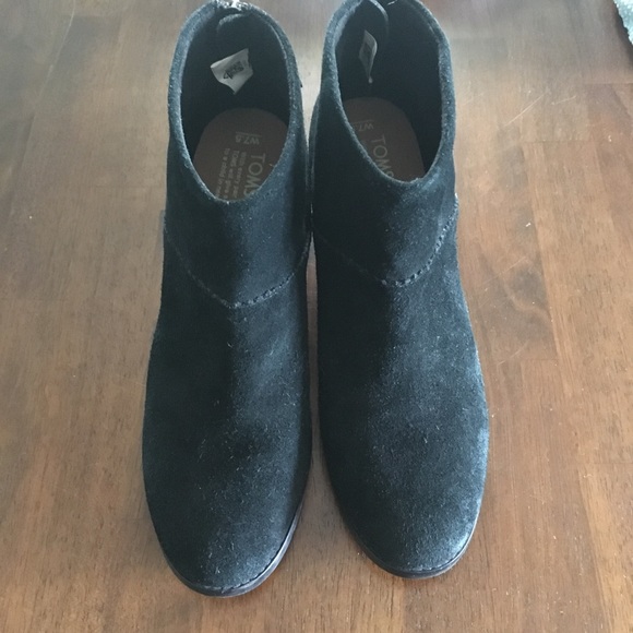 Toms Leila Bootie Suede Black Size 7.5 - Picture 3 of 7